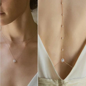 Mujer Estrás Collar Estrás Floral Moda Metal Brillante Cuerpo Cadena 23461 - Imagen 1 de 12