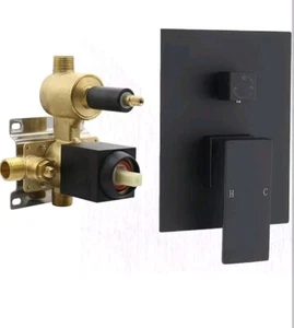 Matte Blk Drettyer 3 Way Outlet Function Shower Diverter Valve, Solid Brass (BB) - Picture 1 of 5