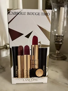 Lancome L'absolu Rouge Trio Lipstick Colors 1  Cream & 2 Matte New In Box - Picture 1 of 3