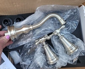NEW Moen TS42112BN Weymouth Cross Handle Wall Mount Bathroom Faucet Trim - Picture 1 of 14