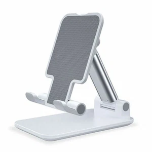 Universal Aluminum Phone Tablet Holder Folding Desk Stand Mount For iPhone iPad - Picture 1 of 15