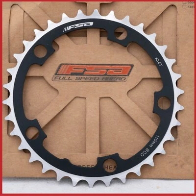 NOS FSA CHAINRING 34T 110 9 SPEED ROAD RACING BIKE BICYCLE OLD INNER BLACK - Image 1 of 3