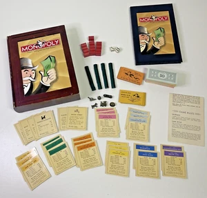 Monopoly Vtg Game Collection Wooden Library Book Shelf 2005 Edition Complete - Picture 1 of 10