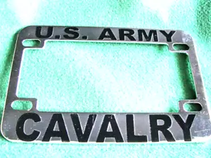 -Marco de placa de matrícula del ejército de los Estados Unidos, caballería, motocicleta, metal fundido cromado-#821030B - Imagen 1 de 1