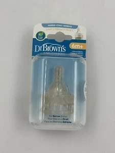 2 Pack Dr. Brown's Natural Flow Narrow Silicone Bottle Nipple Level 3 6m+ No 332 - Picture 1 of 6