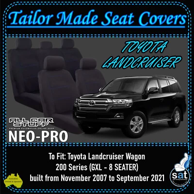 Neoprene Front & Middle Row Seat Covers for Toyota Landcruiser 200 Series GX/GXL - image 1 of 4
