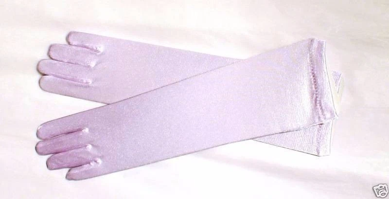 女宝宝18-24个月2T 3T 4T幼儿缎面肘手套选美或婚礼  — 第 1/1 张图片