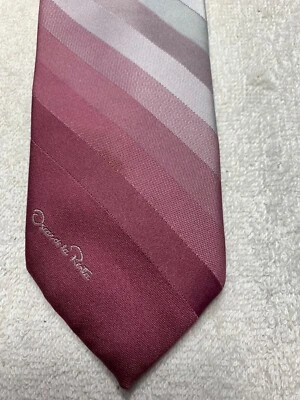 RENTA VINTAGE MENS TIE 1940S-1970S FASHION FUN PINK AND GRAY 3 X 57 - Image 1 of 4