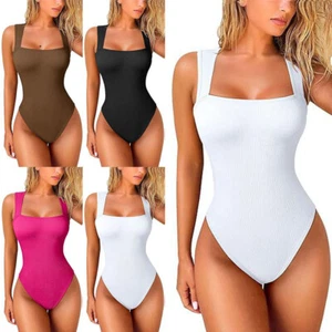 Body Snellente Da Donna Senza Maniche Con Scollo Rotondo Canotta Modellante ☆ - Foto 1 di 19