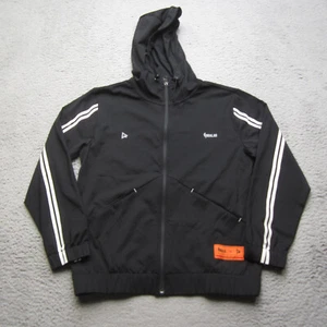 NBA Lab Brooklyn Nets Hoodie Jacke Herren Medium schwarz durchgehender Reißverschluss 3 Streifen Logo - Bild 1 von 11