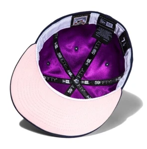 NEW ERA 59FIFTY SILKY PINK UV LOS ANGELES ANGELS 40TH Hat Club 7 3/8 Myfitteds - Picture 1 of 8