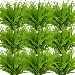 Artificial Fake Grass, 24 PCS Outdoor Faux Grasses Plastic Plants Greenery UV... - Picture 1 of 5