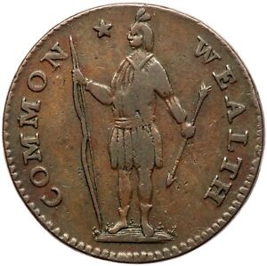 1788 R 7-M R-4+ Period Massachusetts Cent Colonial Copper Coin