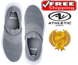 Athletic Works Men's SIZE 8.5 Banded Jogger Slip-on Athletic Sneakers COLOR GRAY - Picture 1 of 11