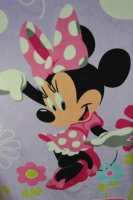 Disney Minnie Mouse Manta Tiro Rosa Púrpura Floral Flores Nube Sherpa Lovey Foto 1 de 4