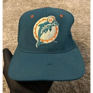 VTG 90s Starter Hat Miami Dolphins Pro Line Retro Logo NFL Fitted Cap 7-7 3/4 - Picture 1 of 5