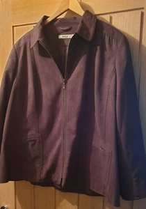 Chocolate faux suede ladies jacket - Picture 1 of 4