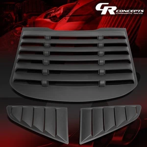 FOR 15-18 FORD MUSTANG COUPE 3PCS VINTAGE STYLE REAR+QUARTER SIDE WINDOW LOUVERS - Picture 1 of 6
