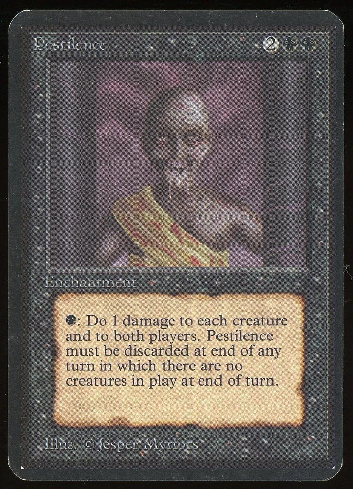 1993 MTG Magic the Gathering Card Alpha Pestilence Raw MP Gaming Card TCG - Image 1 of 2