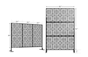 Elevens Balcony Privacy Screen Panel 76x47 Metal Decor Fence Outdoor Cover - Picture 1 of 3