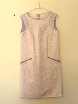Vestido J Crew Icónico Jackie Shift PL Lavanda Sin Mangas Geométrico Jacquard Talla Pequeña Foto 1 de 4