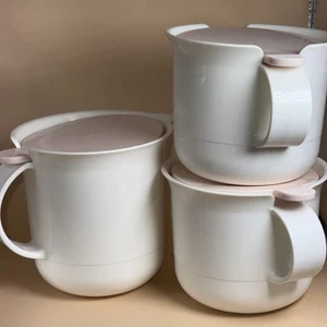 Vintage Tupperware Cream & Sugar Set Pink Lids 🔥 - Picture 1 of 11