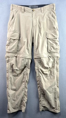 REI Pants 32x30 Convertible Cargo Sahara Khaki Zip Off Hiking Nylon Quick Dry - Image 1 of 4