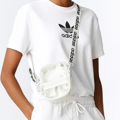 Bandolera Adidas Transparente Bolso de Concierto Blanco Logo Correa Foto 1 de 4