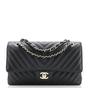 Chanel Classic Double Flap Bag Chevron Caviar Medium - Picture 1 of 9