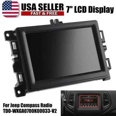 Pantalla táctil LCD de 7" con marco para Jeep Compass 2017-2020 radio navegación reemplazo Foto 1 de 4