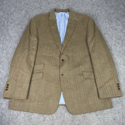 Blazer Marks & Spencer Para Hombres Reino Unido 46 Marrón Luna Lana Lino Espiga Chaqueta M&S Foto 1 de 4