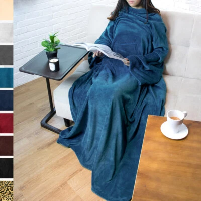 Manta Usable de Vellón con Mangas Bolsillo Vellón Cálida TV Manta Regalo Adultos Foto 1 de 4