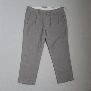 Incotex Mens Pants Size 54 W36 L26 Slim Fit Pattern 30 Pleated Grey Trousers - Picture 1 of 17