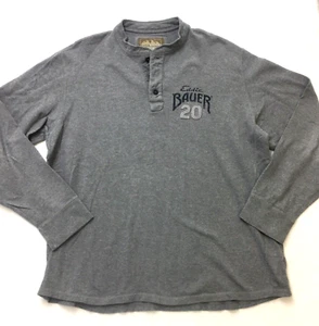 Y2K EDDIE BAUER Sport Shop Graphic Henley Shirt Herren XL grau GORP Layer - Bild 1 von 17