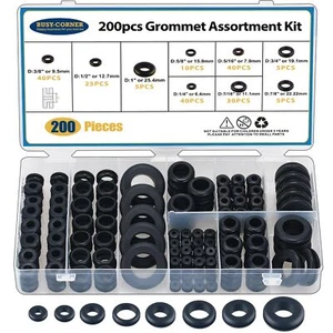200 PCS Hollow Rubber Grommet Firewall Hole Plug Assortment, Rubber Grommet - Picture 1 of 6