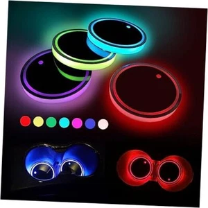 4pcs LED Car Cup Holders, Waterproof Cup Holder with 7 Colors Changing USB - Picture 1 of 8
