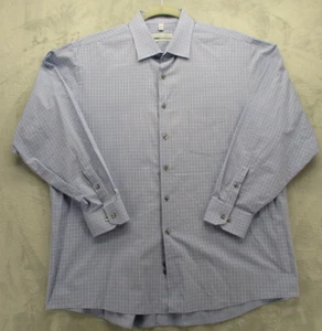 Geoffrey Beene Button Up Shirt Men's 2 X-Large Blue with White Geometric Pattern - Picture 1 of 14