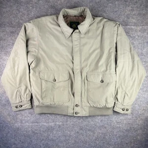 Vintage Bomber Jacket Mens L Club Room Nylon Collared Full Zip Softshell 90s Y2K - Picture 1 of 19
