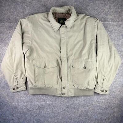 Vintage Bomber Jacket Mens L Club Room Nylon Collared Full Zip Softshell 90s Y2K - Image 1 of 4