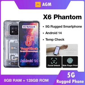 AGM X6 Phantom 5G Rugged Smartphone 6.78" FHD+ 5000mAh 8GB+128GB Temp Check 50MP - Picture 1 of 8