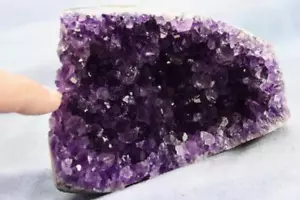 Super lila Amethyst Geode Kathedrale Uruguay flach freistehend 91 mm 3,8" 225dd - Bild 1 von 11