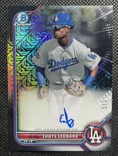 2022 Bowman Chrome Eddys Leonard Black Mojo Refractor 1/1 Tigers