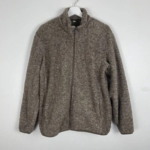 Uniqlo Jacket Mens Medium Brown Zip Up Fleece Sweater Cozy Warm Layer - Picture 1 of 13