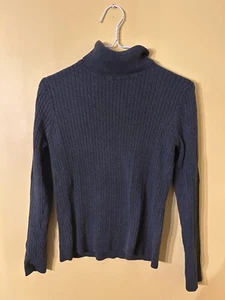 Jeanne Pierre Womens Turtleneck Sweater Rib Soft Knit Long Sleeve Gray S fitted - Bild 1 von 4