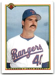 1990 Bowman Baseball Card Jeff Russell Texas Rangers #485