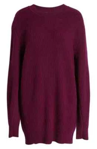 NEW Rag & Bone Pierce Ribbed Cashmere Jumper Dress In Plum Size XL #S7108 - Picture 1 of 8