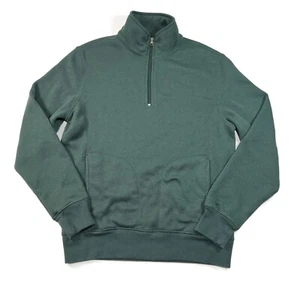 J Crew 1/2 Zip Fleece Pullover Sweater Mens Small Green Authentic - Picture 1 of 7