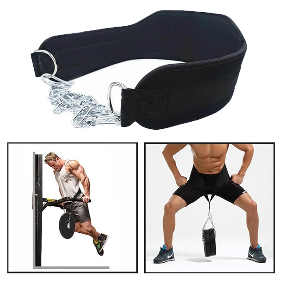 Dipping & Pull Up Weight Belt With Chain Gym Fitness back Support Dip/Dips/Ups - Image 1 of 4
