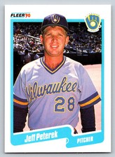 1990  Fleer  #333 Jeff Peterek Rookie Card Milwaukee Brewers