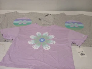 3-PACK LOT Hurley GIRLS KIDS SIZE 12-13 LARGE Boxy Tee T-Shirt Top Short Sleeve - Picture 1 of 4